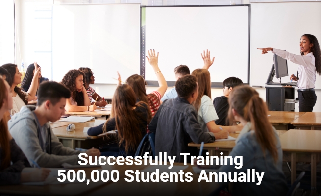 Student signing up for a Red Cross training class