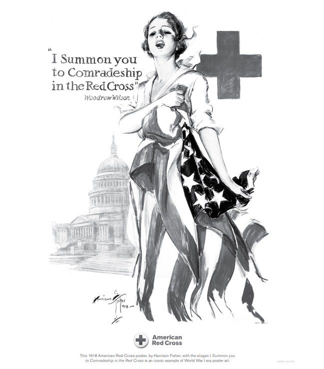 Red Cross Poster 1918 coloring page