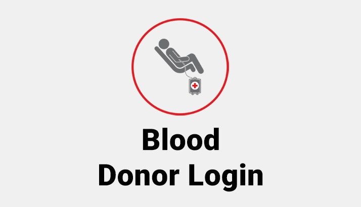 person donating blood with red cross bloodbag icon
