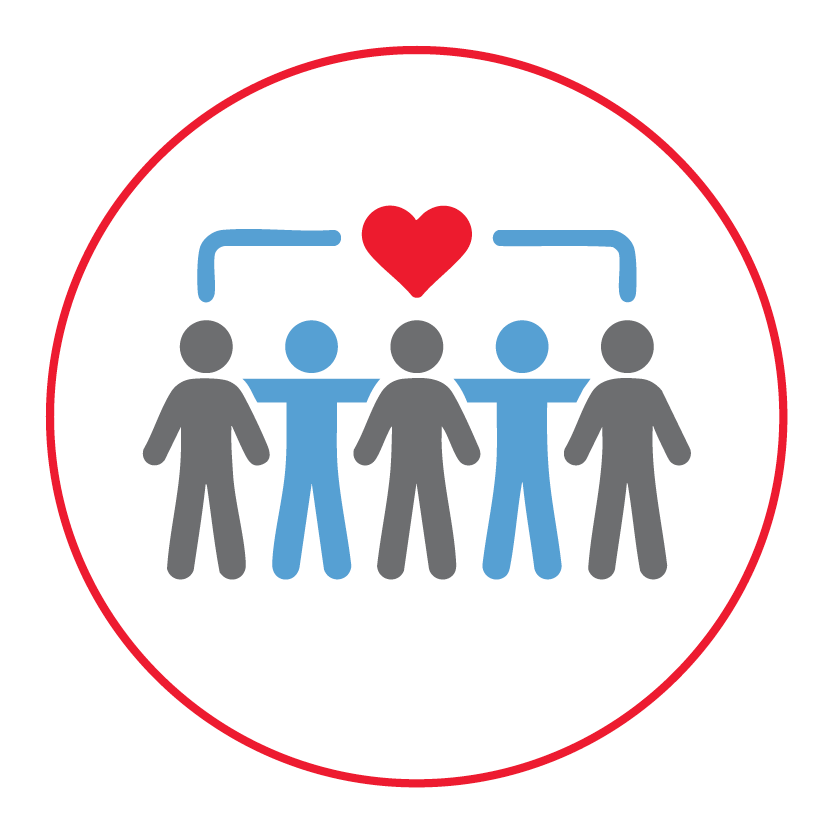 illustration of people helping people close to them